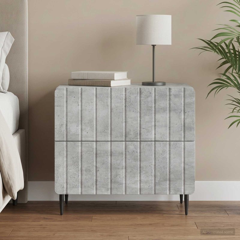 Cabinet de chevet avec tiroir Gris béton 62 x 34,5 x 49,5 cm 583630583630