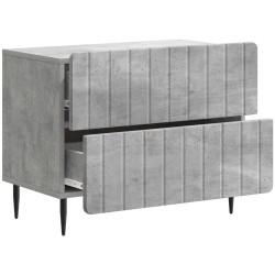 Cabinet de chevet avec tiroir Gris béton 62 x 34,5 x 49,5 cm 583630583630