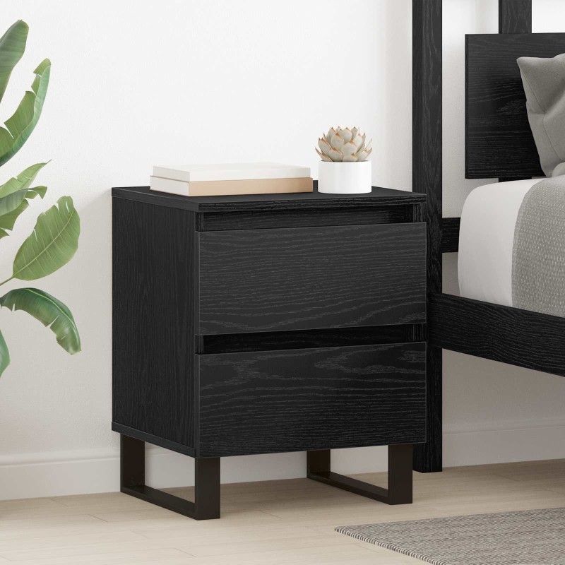 Cabinet de chevet avec tiroir 2 pcs Chêne noir 40 x 35 x 50 cm 583638583638