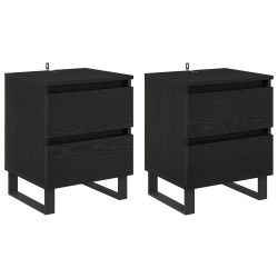 Cabinet de chevet avec tiroir 2 pcs Chêne noir 40 x 35 x 50 cm 583638583638