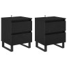Cabinet de chevet avec tiroir 2 pcs Chêne noir 40 x 35 x 50 cm 583638583638