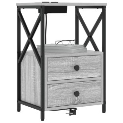 Cabinet de chevet avec tiroir 2 pcs Gris Sonoma 40 x 31 x 60 cm 583639583639
