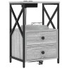Cabinet de chevet avec tiroir 2 pcs Gris Sonoma 40 x 31 x 60 cm 583639583639