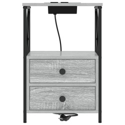 Cabinet de chevet avec tiroir 2 pcs Gris Sonoma 40 x 31 x 60 cm 583639583639