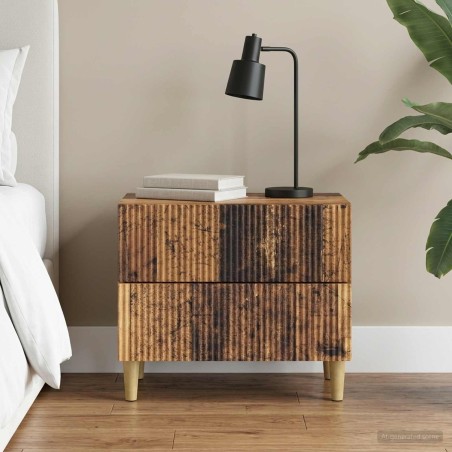 Cabinet de chevet avec tiroir Bois ancien 62 x 34,5 x 48 cm 583642583642