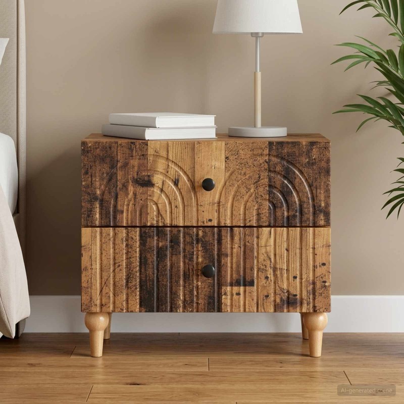 Cabinet de chevet avec tiroir Bois ancien 62 x 34,5 x 48 cm 583644583644