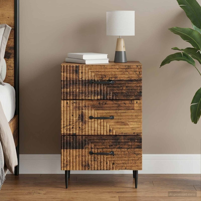 Cabinet de chevet avec tiroir Bois ancien 43 x 41 x 66,5 cm 583645583645