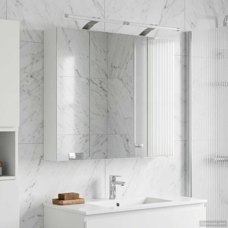 Armoire Miroir de Salle de Bain Blanc 80 x 14.5 x 70 cm 583649583649