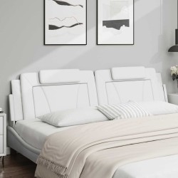 Coussin de tête de lit Viana blanc 200 cm similicuir 583653583653