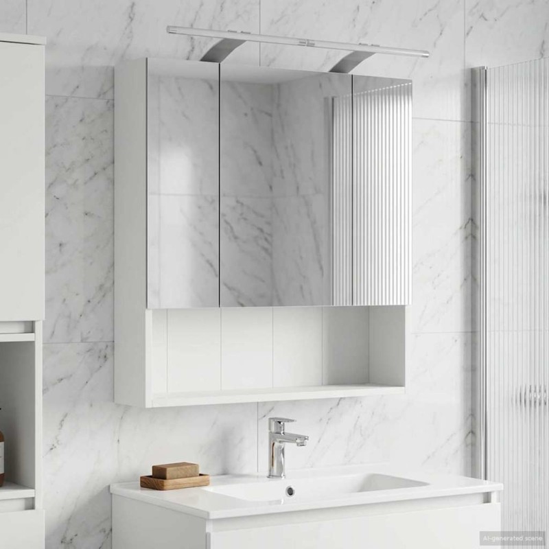 Armoire Miroir de Salle de Bain Blanc 60 x 14.5 x 70 cm 583660583660