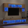 Unités murales TV avec LED 6 pcs chêne sonoma bois d'ingénierie 583662583662