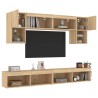 Unités murales TV avec LED 6 pcs chêne sonoma bois d'ingénierie 583662583662