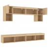 Unités murales TV avec LED 6 pcs chêne sonoma bois d'ingénierie 583662583662