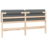Tête de lit capitonnée Marron et gris clair 180 cm Pin massif 583664583664