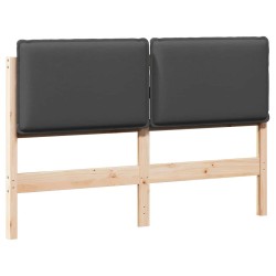 Tête de lit capitonnée Gris Naturel et Foncé 120 cm Pin massif 583667583667