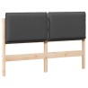 Tête de lit capitonnée Gris Naturel et Foncé 120 cm Pin massif 583667583667