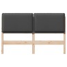 Tête de lit capitonnée Gris Naturel et Foncé 120 cm Pin massif 583667583667