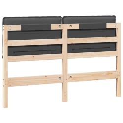Tête de lit capitonnée Gris Naturel et Foncé 120 cm Pin massif 583667583667