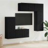 Unité murale de TV 5 pcs Chêne noir Bois d'ingénierie 583672583672