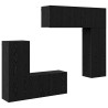 Unité murale de TV 5 pcs Chêne noir Bois d'ingénierie 583672583672