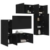 Unité murale de TV 5 pcs Chêne noir Bois d'ingénierie 583672583672