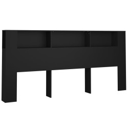Armoire de tête de lit Noir 220x18,5x104,5 cm 583675583675