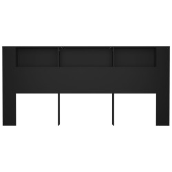 Armoire de tête de lit Noir 220x18,5x104,5 cm 583675583675