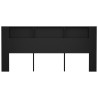 Armoire de tête de lit Noir 220x18,5x104,5 cm 583675583675