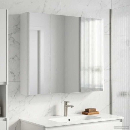Armoire Miroir de Salle de Bain Blanc 83,5 x 15,5 x 70 cm 583679583679