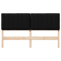 Tête de lit capitonnée Marron et Noir 160 cm Pin massif 583680583680