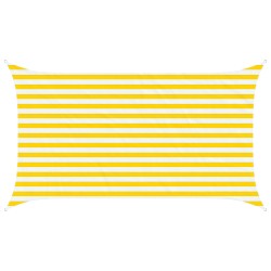Voile d'ombre Jaune et blanc 3,5 x 2 m 100 % polyester Oxford 583683583683