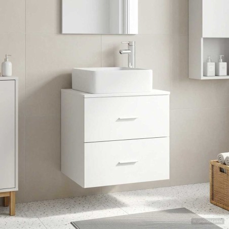 Vanité de lavabo mural Blanc 53 x 34,5 x 63 cm 583686583686