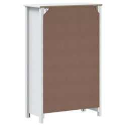 Armoire de salle de bain BERG blanc 69,5x34x110 cm pin massif 583689583689