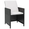 Ensemble à manger d'extérieur 11pcs Rotin et bois d'acacia Noir 583693583693