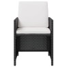 Ensemble à manger d'extérieur 11pcs Rotin et bois d'acacia Noir 583693583693