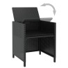 Ensemble à manger d'extérieur 11pcs Rotin et bois d'acacia Noir 583693583693