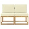 2 Pièce Sofa de milieu extérieur Bois d'Acacia Massif Blanc 583703583703