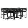 Ensemble à manger de jardin coussins 7 pcs noir résine tressée 583706583706