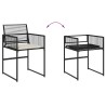 Ensemble à manger de jardin coussins 7 pcs noir résine tressée 583706583706