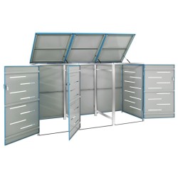 Abri pour trois poubelles 207x77,5x115 cm Inox 583707583707