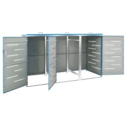 Abri pour trois poubelles 207x77,5x115 cm Inox 583707583707