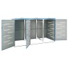 Abri pour trois poubelles 207x77,5x115 cm Inox 583707583707
