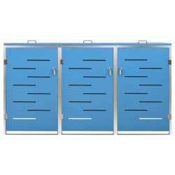 Abri pour trois poubelles 207x77,5x115 cm Inox 583707583707