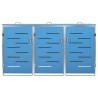 Abri pour trois poubelles 207x77,5x115 cm Inox 583707583707