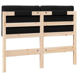 Tête de lit capitonnée Marron et Noir 120 cm Pin massif 583710583710