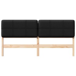 Tête de lit capitonnée Marron et Noir 180 cm Pin massif 583711583711