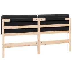 Tête de lit capitonnée Marron et Noir 180 cm Pin massif 583711583711