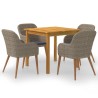 Ensemble à manger de jardin 5 pcs Marron 583721583721