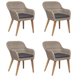 Ensemble à manger de jardin 5 pcs Marron 583721583721