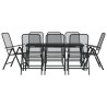 Ensemble à manger de jardin 9 pcs anthracite métal maille 583722583722